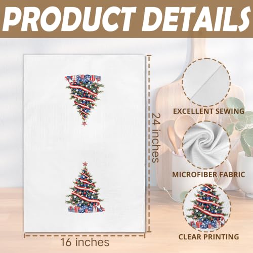 Patriotic Christmas Tree Kitchen Towels Set of 2 - Color 15
