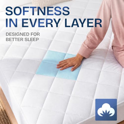 Waterproof Queen Mattress Protector Deep Pocket Fit Up to 16 Inches White