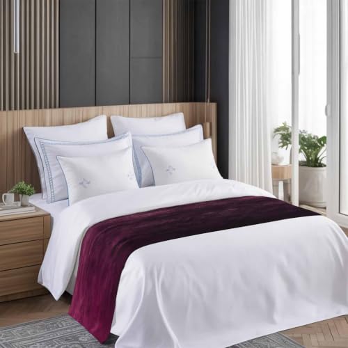 Queen Size Pink Black Ombre Bed Runner - Modern Abstract Gradient Decor