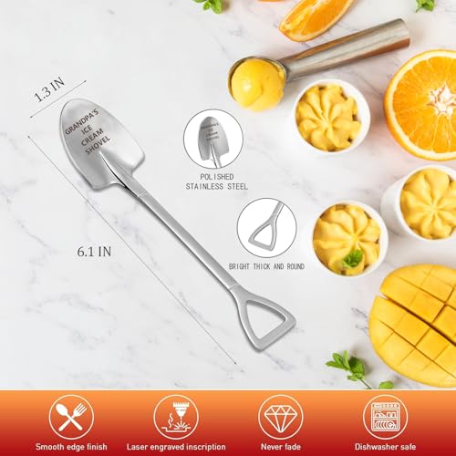 Grandpa Christmas Gift - Engraved Stainless Steel Ice Cream Spoon from Granddaughter - Funny Dad Gift