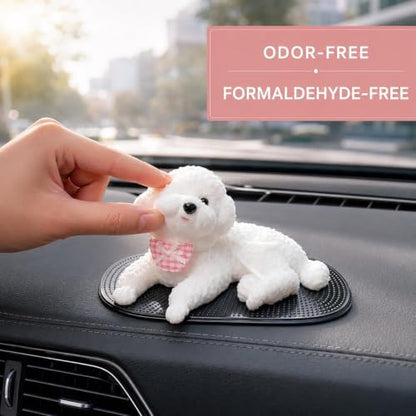 Silicone Dog Dashboard Decoration for Car - Teddy Puppy Figurine (#C)