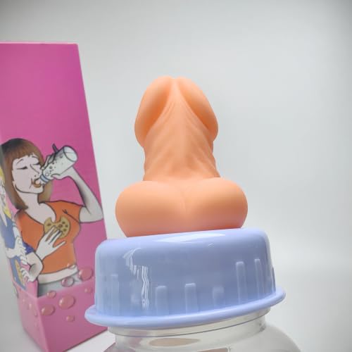 Funny Bottle with Penis Cap JJ - Bachelor Party Gag Gift, Cheeky Can Cover