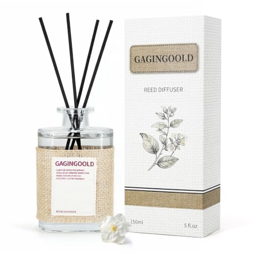 Jasmine Lily Reed Diffuser Set with 10 Sticks - 5.1 oz, Long Lasting Floral Fragrance