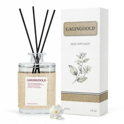 Jasmine Lily Reed Diffuser Set with 10 Sticks - 5.1 oz, Long Lasting Floral Fragrance