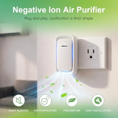 White Gray 4 Pack Plug-In Mini Air Ionizers for Home, Bedroom, Office