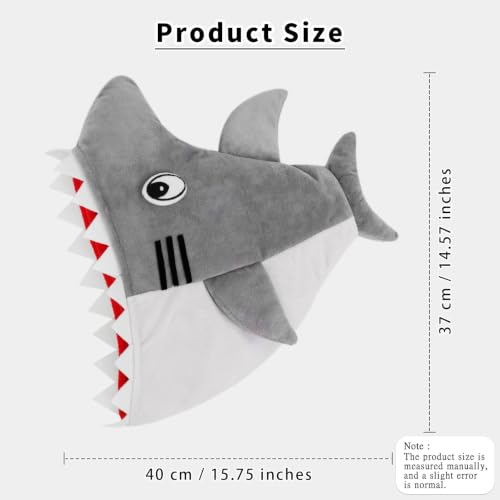 Shark Hat Unisex Halloween Costume Accessory Graywhite Novelty Headwear
