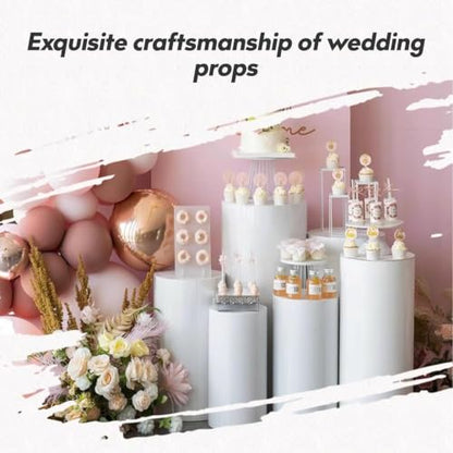 Round Pedestal Stands 3Pcs Metal Display Plinths for Weddings and Parties