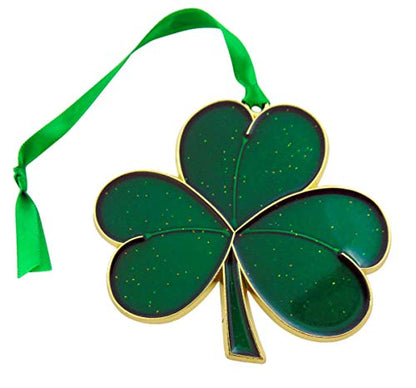 Irish Shamrock Christmas Ornament Metal 3 7/8 Inch - Shamrock Symbol of Ireland