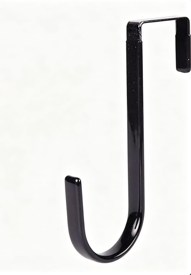 Black Carbon Steel Wreath Hanger, 5 Inch Heavy Duty Door Decor