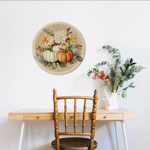 Fall Pumpkin Wall Decorative Plates - Sunflower Harvest 10 Inch PE--14
