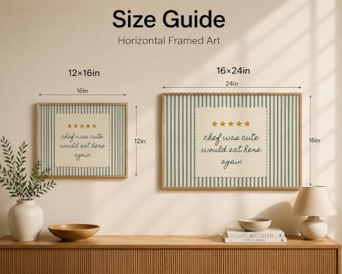Funny Kitchen Wall Art - Chef Was Cute Would Eat Here Again 12x16in Framed Print