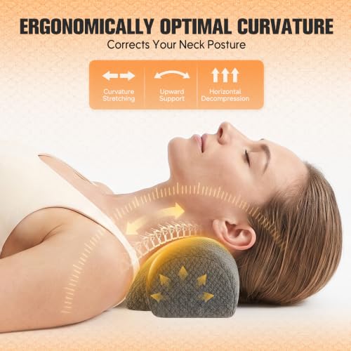 Neck Roll Pillow for Sleeping - Cervical Support with Memory Foam - Dual-Height Design
