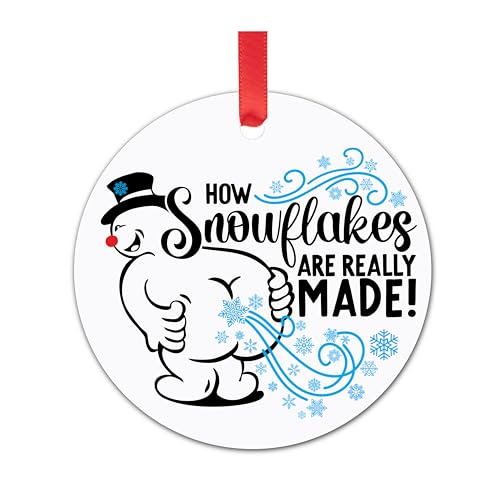 Funny Christmas Ornament Snowman Farting Gag Gift - Stocking Stuffer