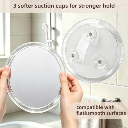 Large Fogless Shower Mirror for Bathroom Shaving & Grooming with Suction Cups