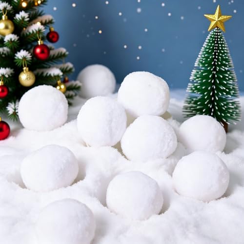 Fake Snow Balls for Winter Holiday Indoor Games - Christmas Party Supplies