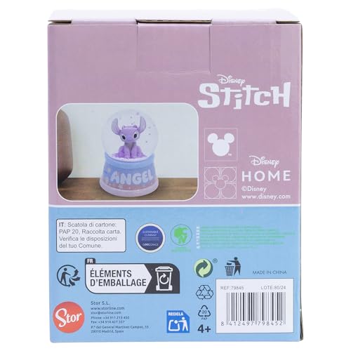 Snow Globe with Stitch Figurine & Angel Variation in Gift Box - Crystal Ball Decor
