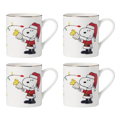 Lenox Snoopy Christmas Porcelain 12-Piece Dessert Set for 4