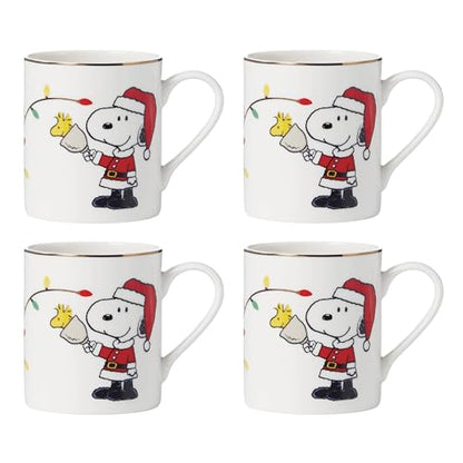 Lenox Snoopy Christmas Porcelain 12-Piece Dessert Set for 4