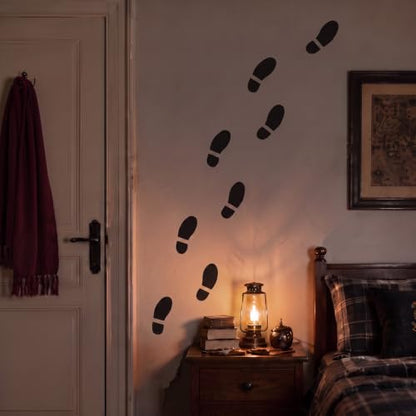 Halloween Wizard Footprint Decals Set for Party & Classroom Decor - 15 Pairs