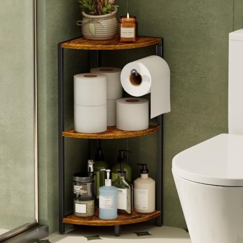 3-Tier Corner Bathroom Shelf Stand for Space-Saving Storage
