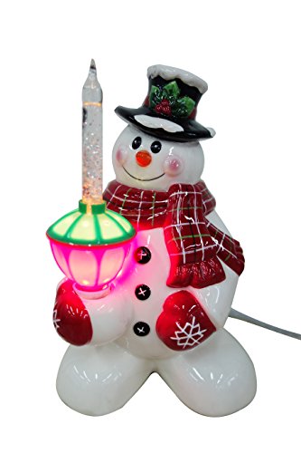 Snowman Night Light with Glitter Bubble Light Christmas Decoration