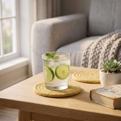 Cotton Coasters Set of 2 for Drinks - Water Absorbing Home Decor