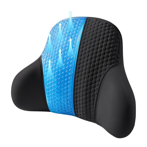 BABUR Gel Lumbar Support Pillow for Car Black - Lower Back Pain Relief