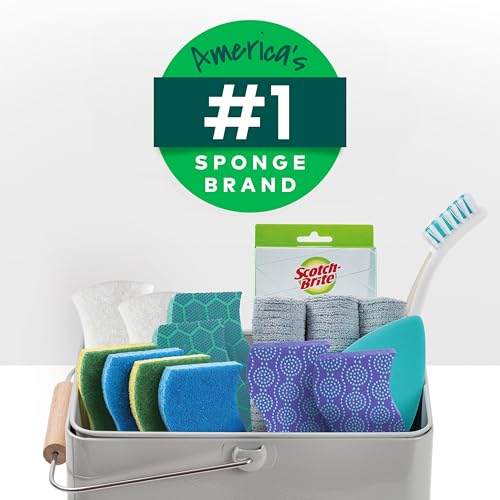 Scotch-Brite Odor Resist Heavy Duty Scrub Sponge, Dishwasher-Safe Kitchen sponges for Serious Scrubbing, Multipurpose Dish Sponge for Stuck-On Messes, 3 Scrubbing Sponges