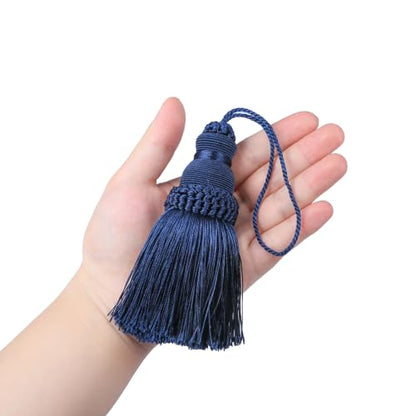 Navy Decorative Tassel with Loops 9.5 Inch Pack of 2 - Home Decor