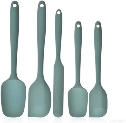 Skiennix Silicone Spatula Set - 5-Piece Heat Resistant Kitchen Utensils | Sage Green, Non-Stick Design for Easy Cleaning and Flipping Pancakes