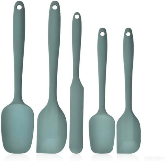 Skiennix Silicone Spatula Set - 5-Piece Heat Resistant Kitchen Utensils | Sage Green, Non-Stick Design for Easy Cleaning and Flipping Pancakes