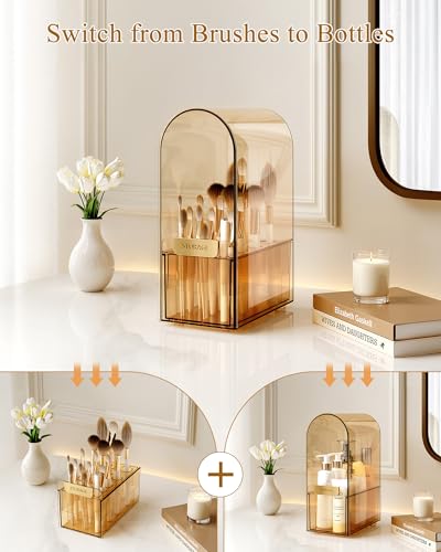 Large Clear Makeup Organizer with Drawers & Dustproof Lid