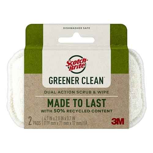 Scotch-Brite¢ç Greener Clean¢â Dual Action Scrub & Wipe , 2 each/pack, 6 packs/case