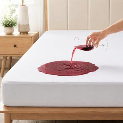 Queen Waterproof Mattress Protector Fitted Sheet with Terry Cover - White, 1 Pack