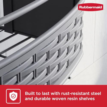 Rubbermaid Hanging Shower Caddy Gray Rust-Resistant Bath Organizer with Shelves & Hooks