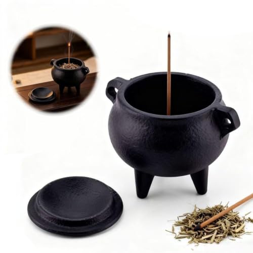 Cast Iron Incense Holder Tripod Small Cauldron for Rituals & Meditation