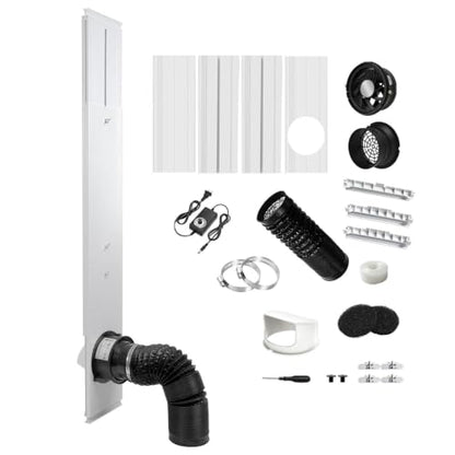 Adjustable Vent Kit with 4-Inch Exhaust Fan for Greenhouse, AC, Dryer, 3D Printer