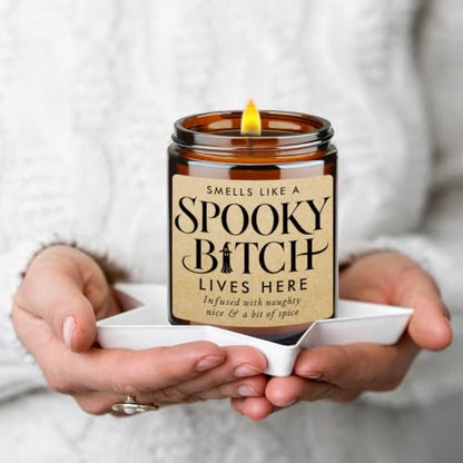 Halloween Scented Candle with Spooky Quote - Gothic Home Decor Gift