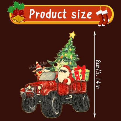24-Pack Wooden Christmas Ornaments Gnome and Sled Decor Holiday Decorations