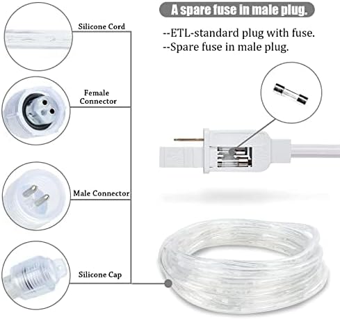 Vigdur LED Rope Lights - 30ft Waterproof Warm White Flexible Tube Lights for Outdoor Garden & Patio | 360 LEDs
