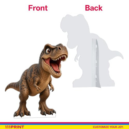 1Ft Dinosaur Cardboard Cutout - T-Rex Standup for Birthday Parties & Events - Mini Size