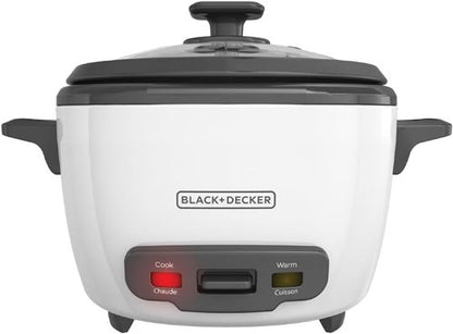 BLACK+DECKER 16-Cup Rice Cooker - Easy One-Touch Operation, Removable Non-Stick Bowl | Compact Design & Steaming Basket