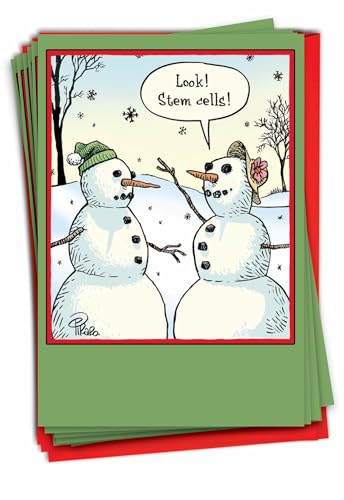 Funny Christmas Greeting Cards - Stem Cells Design - Pack of 12