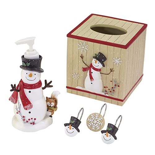 Christmas Bathroom Set with Lotion Pump and Cotton Fingertip Towels