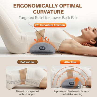 Rechargeable 3-in-1 Back Massager Pillow with Lumbar Support and Cordless Battery
