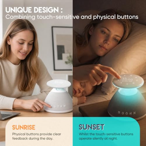 White Noise Sound Machine with Night Light and 50 Soothing Sounds for Sleep