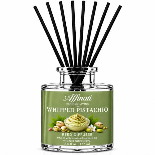 Affinati Whipped Pistachio Reed Diffuser - Highly Fragrant Home Fragrance
