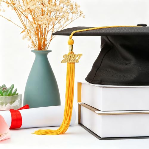 Gold Graduation Tassel with 2027 Year Charm for Class of 2027 - Senior Keepsake