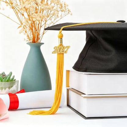 Gold Graduation Tassel with 2027 Year Charm for Class of 2027 - Senior Keepsake
