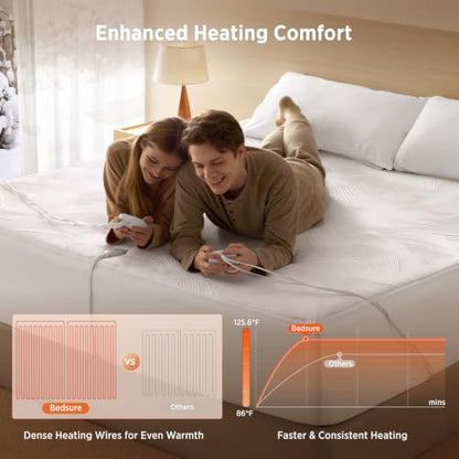 Bedsure Queen Heated Mattress Pad with 350G Air Fabric & Dual Controls
